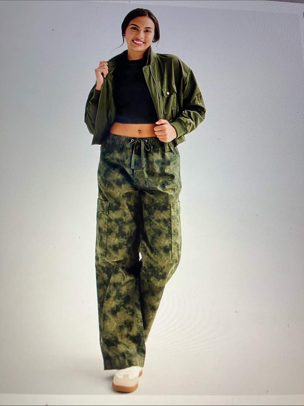 Vanilla Star Olive Green cargo Wide Leg Cargo Pants